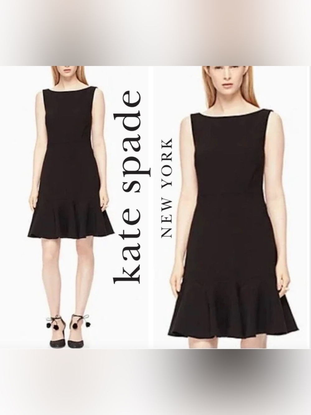 KATE SPADE NEW YORK $328 NWT Crepe Flounce Tiered Black Dress – Size 00